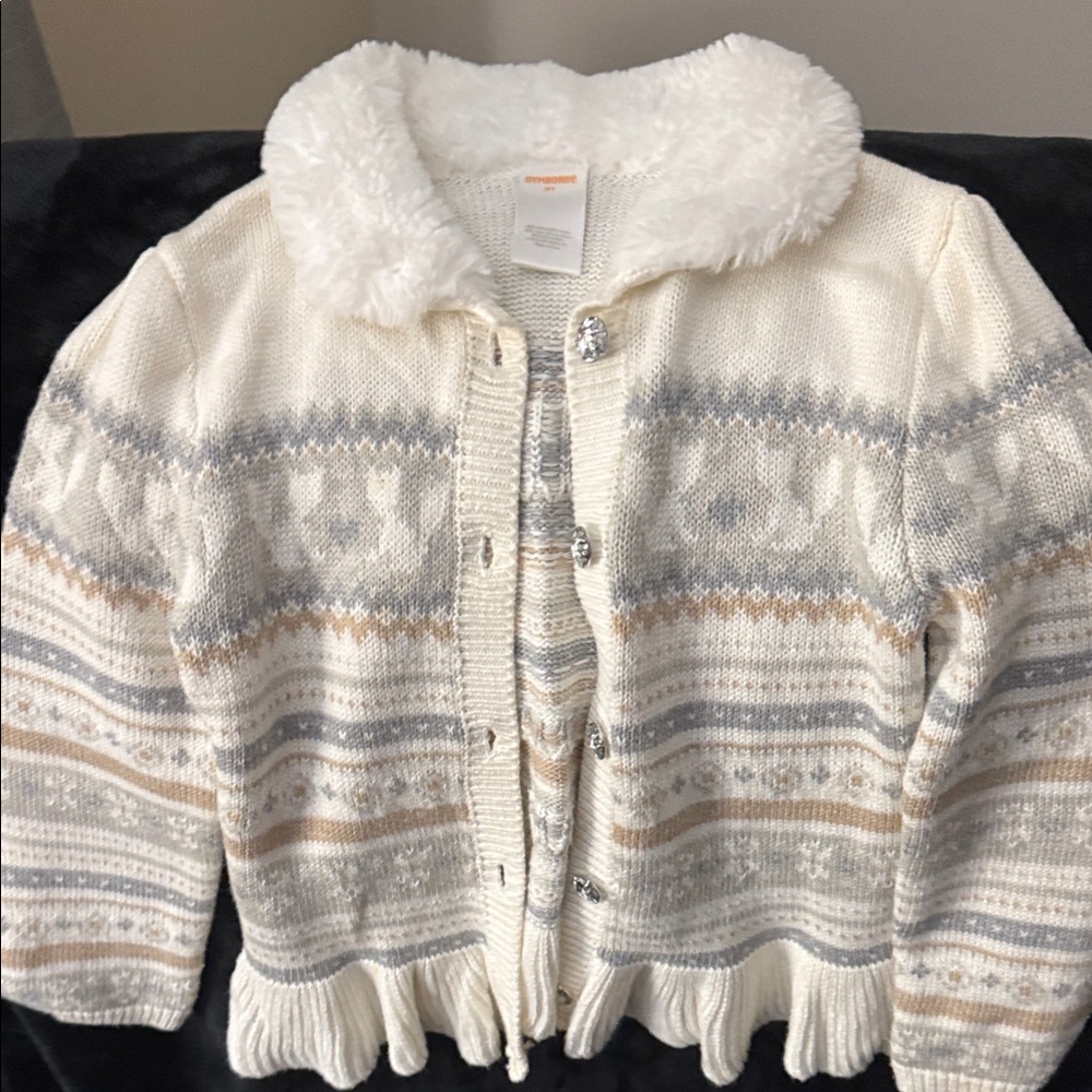 Gymboree White and Tan Kids Sweater